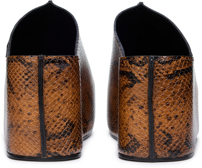 Coperni Snake Print Branded Clog Wedge Heels