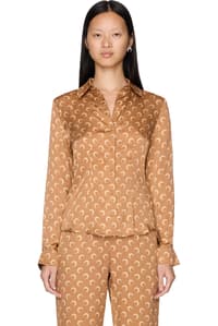 Picture of Moon Printed Flou Shirt Blouse Top