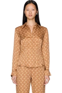 Picture of Moon Printed Flou Shirt Blouse Top