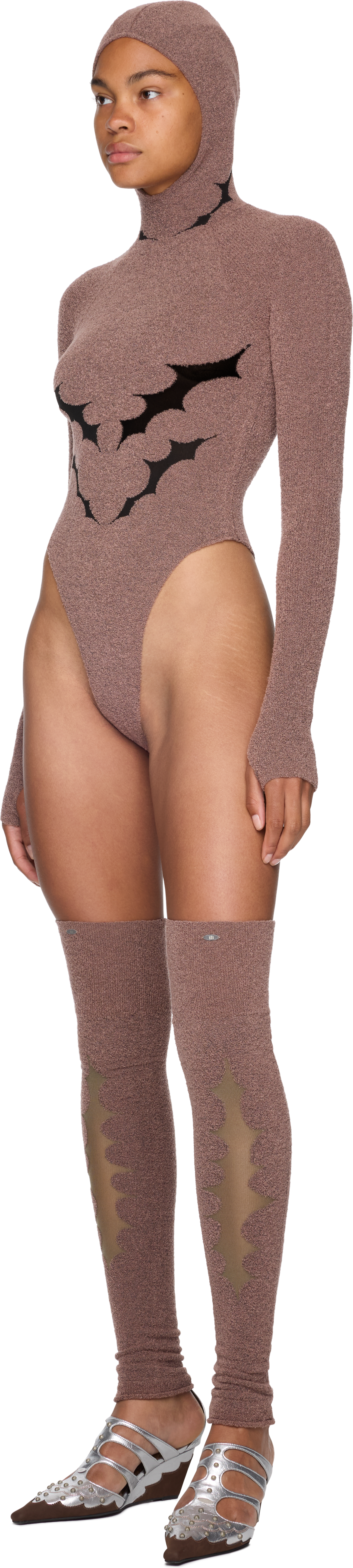 Rui Thorn Intarsia Hooded Bodysuit