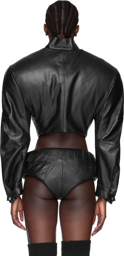 Duran Lantink Leather Cropped Shoulder Jacket