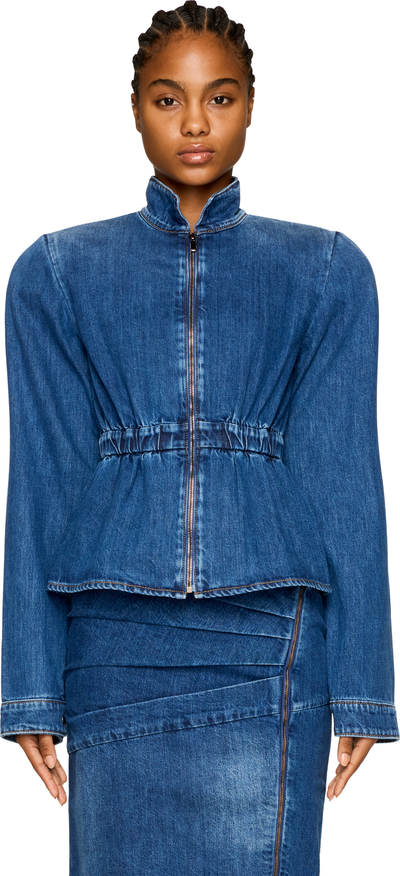 Nensi Dojaka Hayley Peplum Denim Bomber Jacket