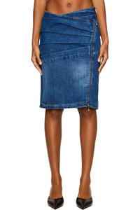 Picture of Livia Asymmetric Zip Denim Midi Skirt