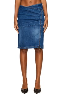 Picture of Livia Asymmetric Zip Denim Midi Skirt