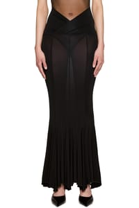 Picture of Yasmin V-Waist Flared Jersey Midi Skirt