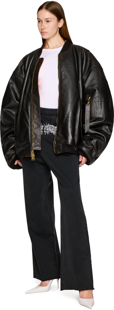 VETEMENTS Leather Bomber Jacket