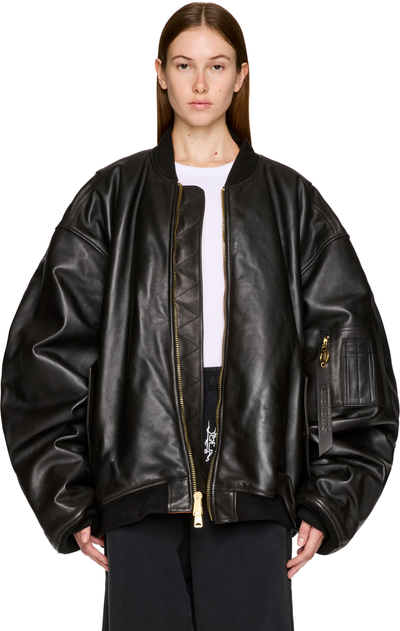VETEMENTS Leather Bomber Jacket