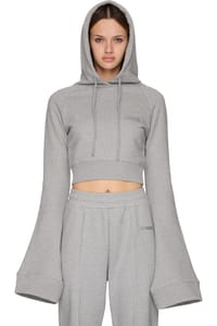 Picture of Flared Sleeve Cropped Hoodie Top