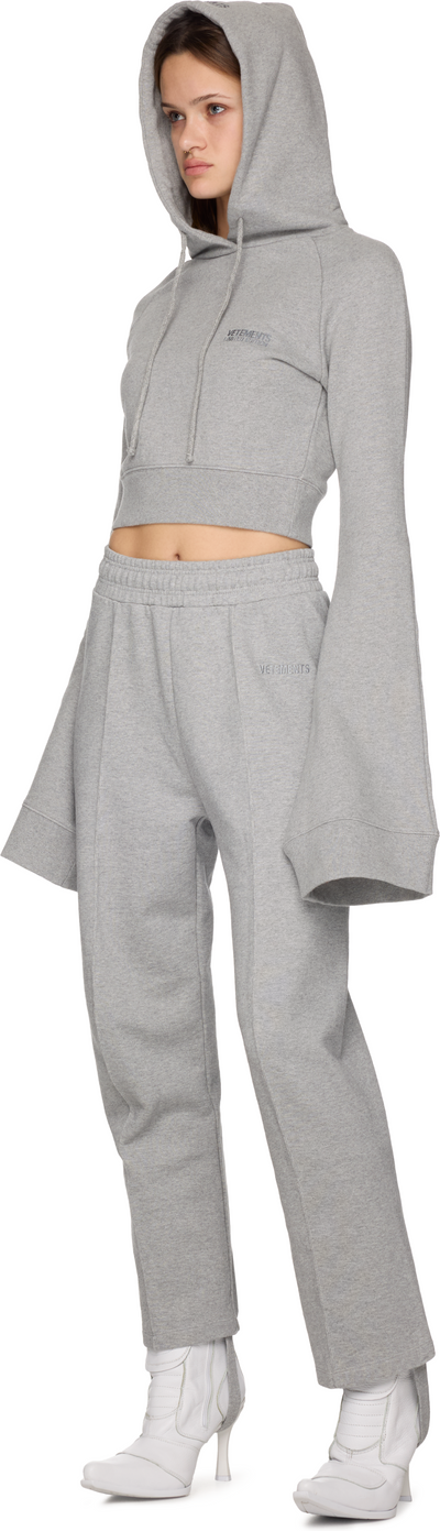 VETEMENTS Flared Sleeve Cropped Hoodie Top