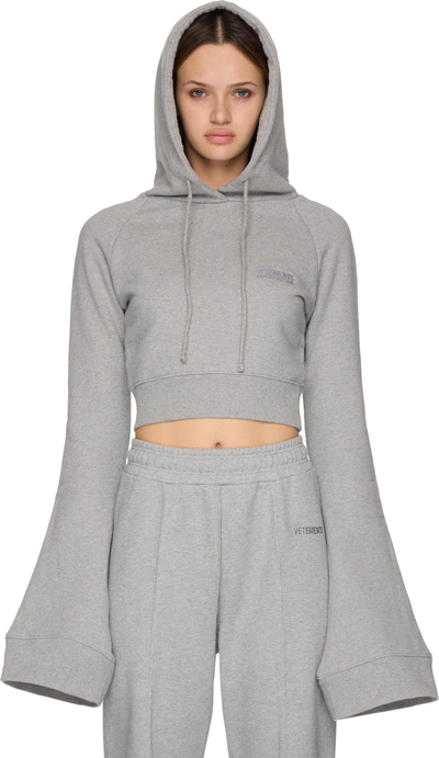 VETEMENTS Flared Sleeve Cropped Hoodie Top