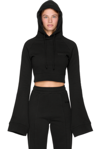 Picture of Flared Sleeve Cropped Hoodie Top