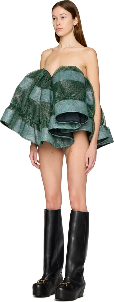 LAURA ANDRASCHKO Corsette Heart Mini Dress