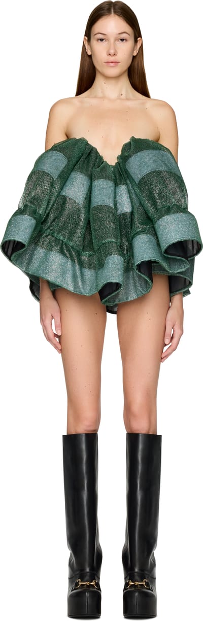 LAURA ANDRASCHKO Corsette Heart Mini Dress