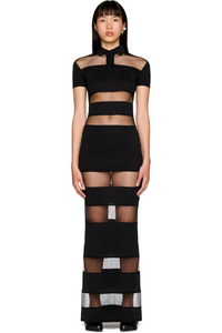 Picture of Striped Sheer Polo Maxi Dress