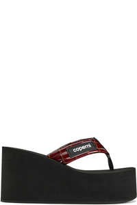 Picture of Croco Branded Wedge Sandal