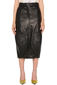 Picture of Leather Biker Midi Skirt