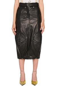 Picture of Leather Biker Midi Skirt