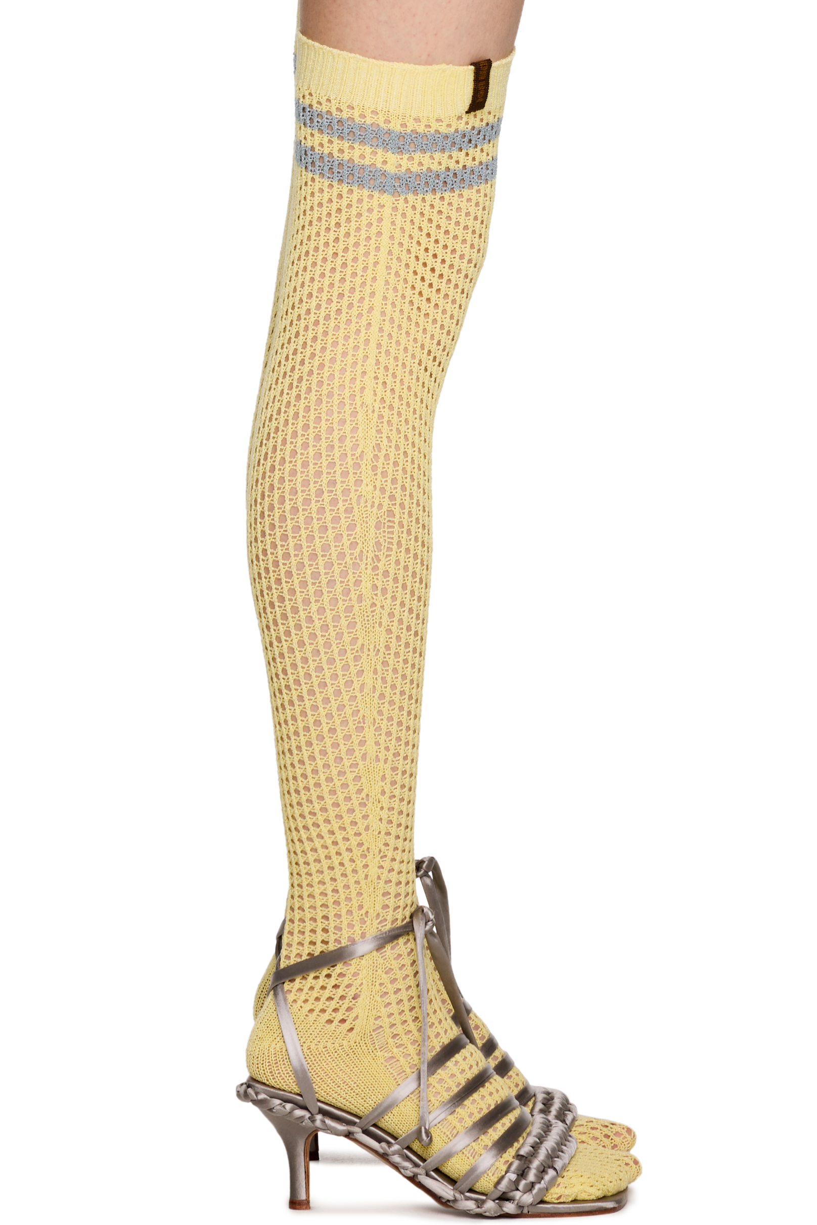 Picture of High Knee Striped Crochet Socks