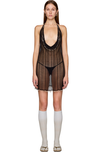 Picture of Semi-Sheer Cowl Neck Mini Dress