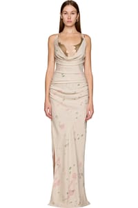 Picture of Silk Cowl Neck Maxi Dress