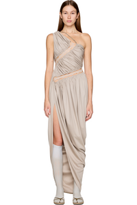 Picture of One-Shoulder Ruched Combo Maxi Dress