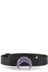 Picture of Lizard Embossed Moon Charm Choker