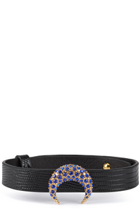 Picture of Lizard Embossed Moon Charm Choker