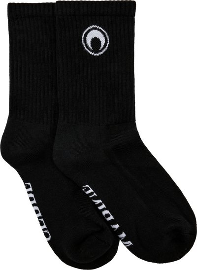 Marine Serre Moon Logo Ribbed Knit Crew Socks