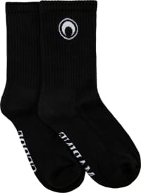 Picture of Moon Logo Ribbed Knit Crew Socks