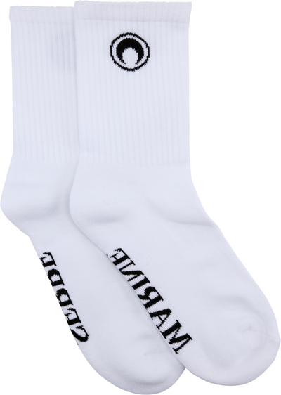 Marine Serre Moon Logo Ribbed Knit Crew Socks