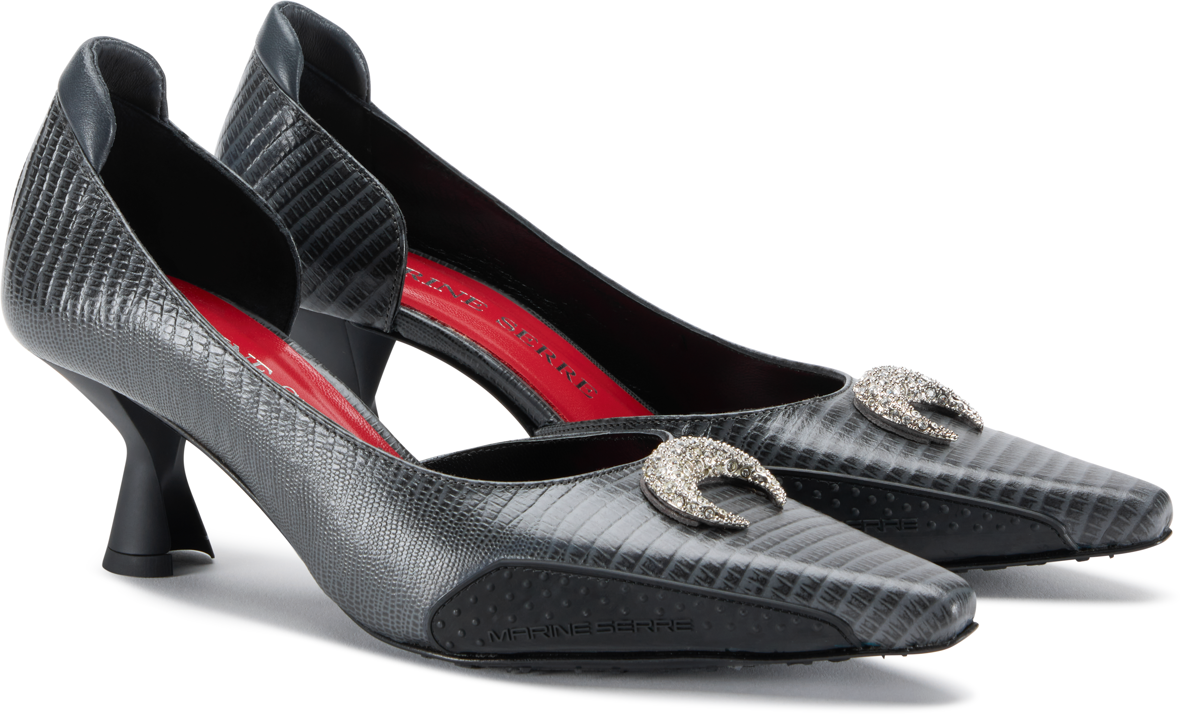 Marine Serre Lizard Printed Leather MS Pump Heels