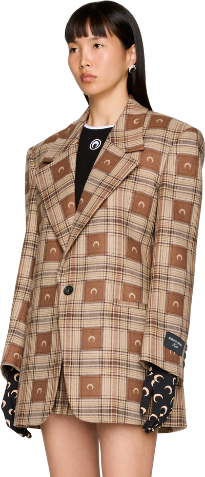 Marine Serre Moon Checks Jacquard Boxy Jacket