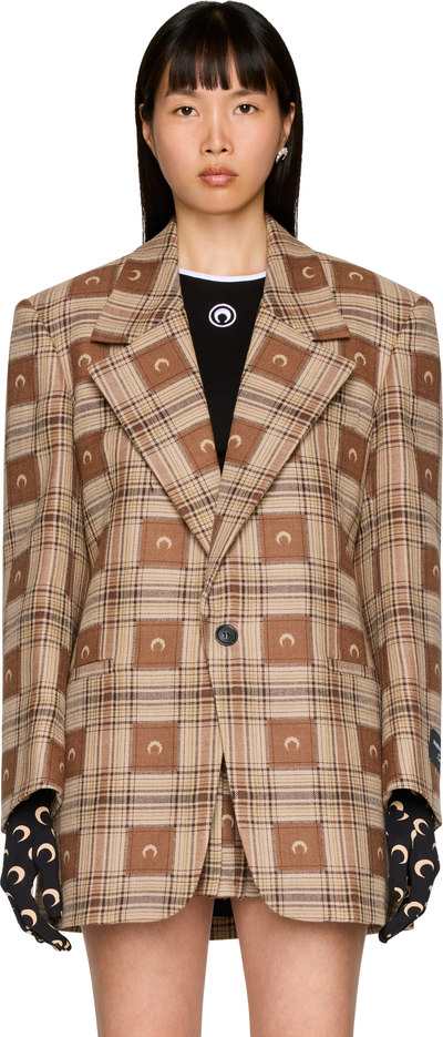 Marine Serre Moon Checks Jacquard Boxy Jacket