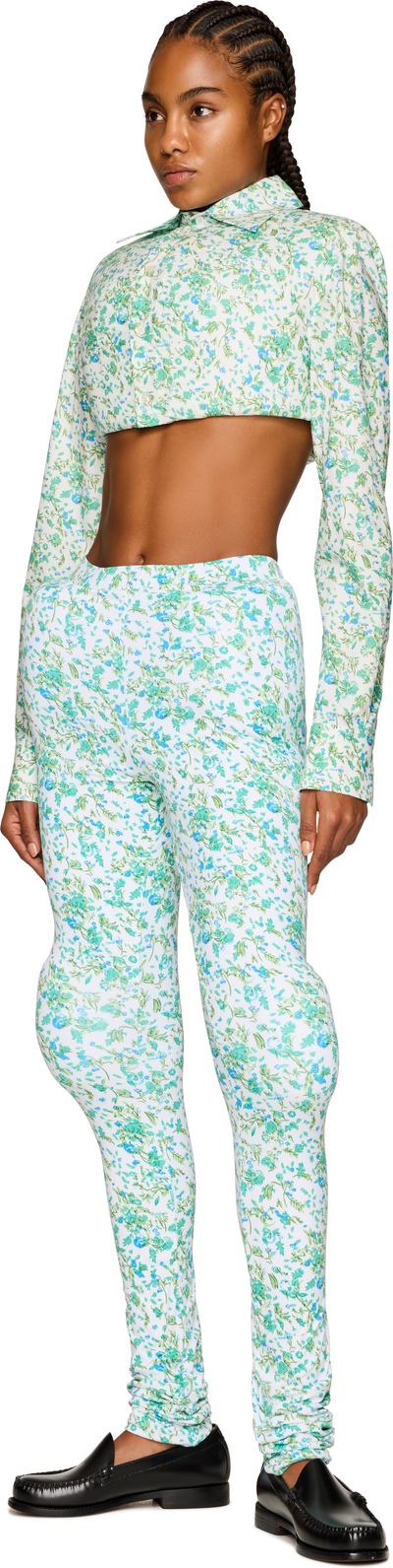 Duran Lantink Printed Flowers Cropped Blouse