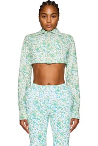 Picture of Printed Flowers Cropped Blouse