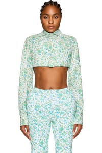 Picture of Printed Flowers Cropped Blouse