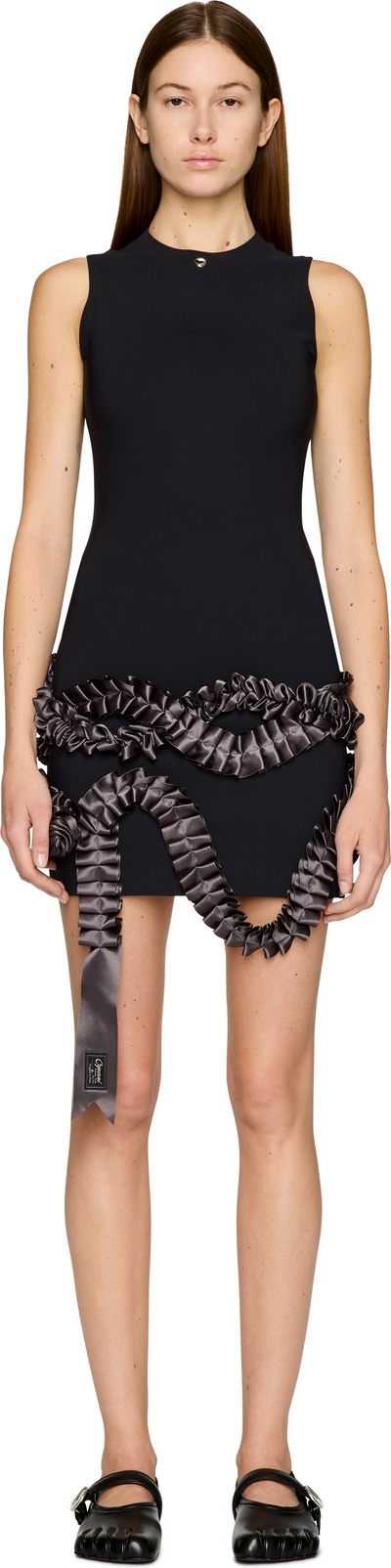Coperni Pleated Ribbon Jersey Mini Dress
