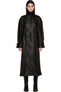 Picture of Ansa Double-Breasted Leather Trench Coat
