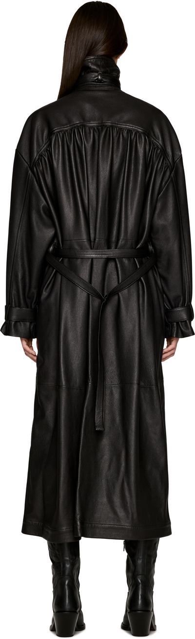 Ann Demeulemeester Ansa Double-Breasted Leather Trench Coat