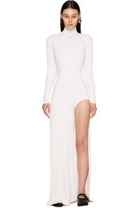 Picture of Leg Cut-Out Rib Gown Maxi Dress