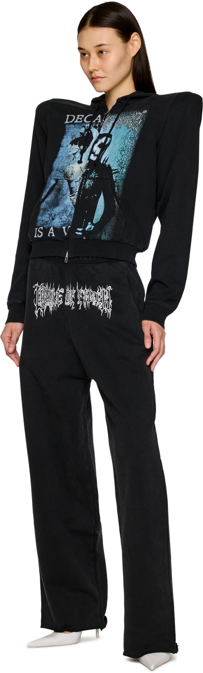 VETEMENTS Cradle of Filth Cut-Up Extreme Shoulder Zip-Up Hoodie