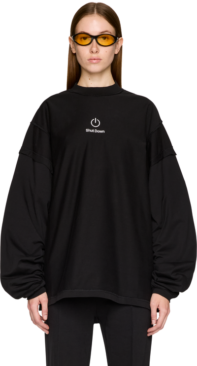 VETEMENTS Shut Down' Embroidered Reworked Longsleeve T-Shirt