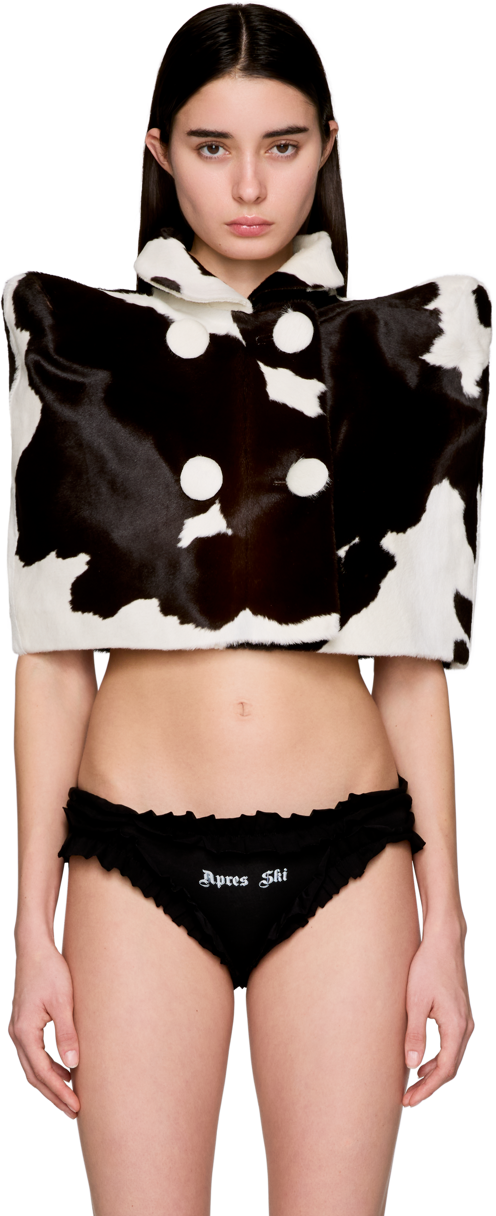 Laura Andraschko Cow Poncho Leather Jacket