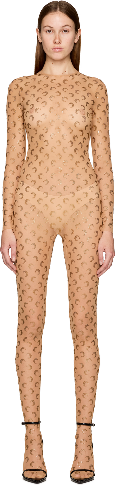 Marine Serre Couture Recycled Moon Strass Jersey Catsuit