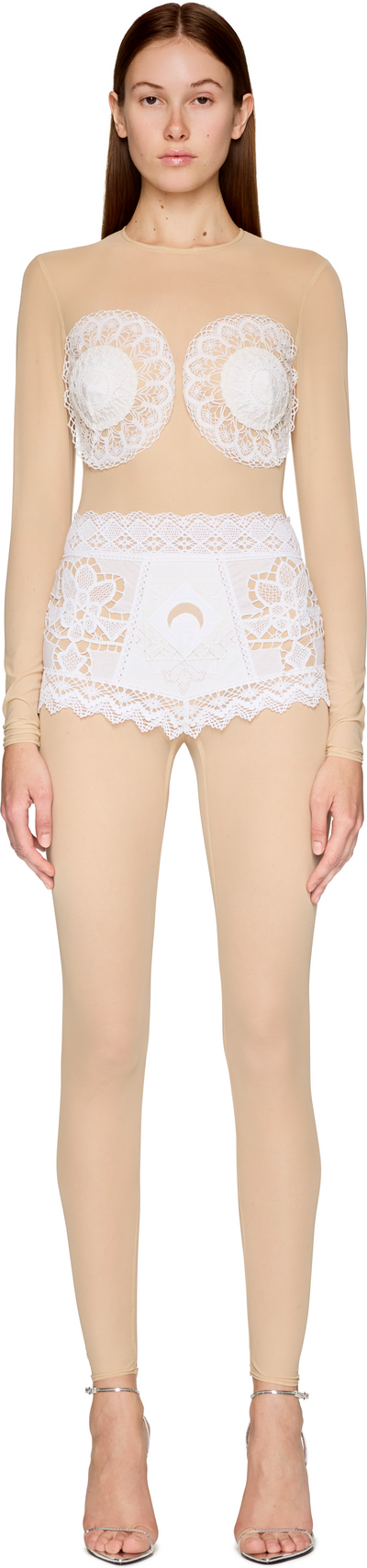 Marine Serre Couture Regenerated Crochet Catsuit and Veil