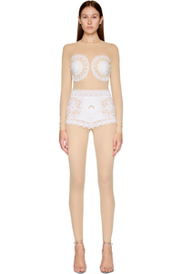 Picture of Couture Regenerated Crochet Catsuit and Veil