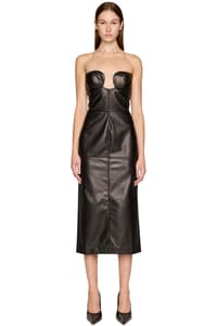 Picture of Elsa Nappa Leather Midi Dress