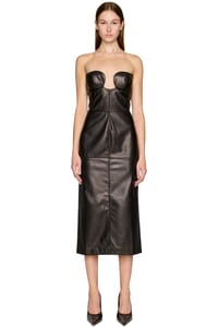 Picture of Elsa Nappa Leather Midi Dress