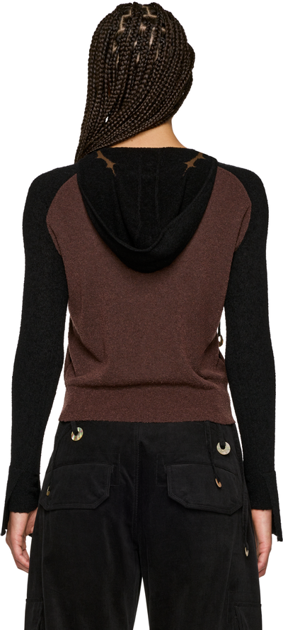 Rui Intarsia Wool Ribbon Hooded Cardigan