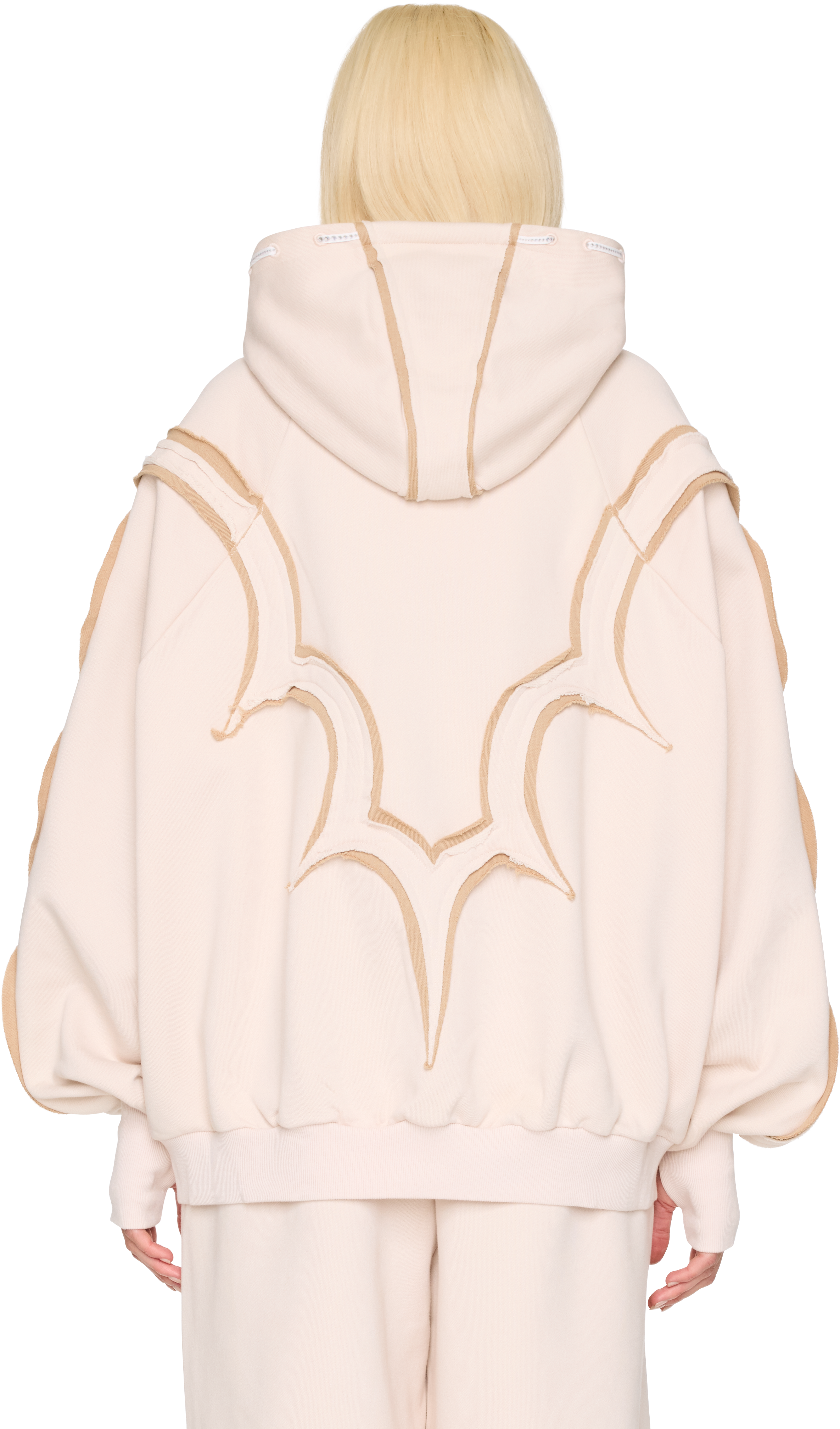 Rui Oversized Patchwork Ribbon Zip Hoodie